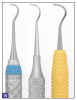 Figure 10. Posterior sickle scalers are thin universal scalers for easy placement in tight, narrow contacts and interproximal surfaces.